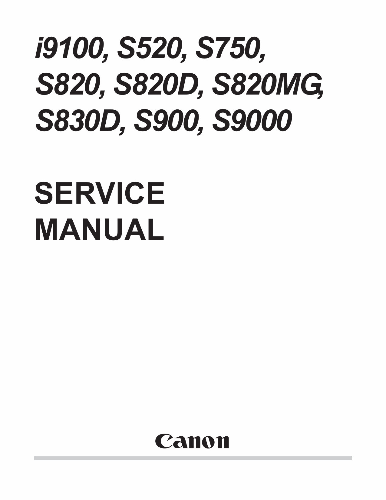 Canon PIXUS i9100 S520 S750 S820 S820D S820MG S830D S900 S9000 Service Manual-1